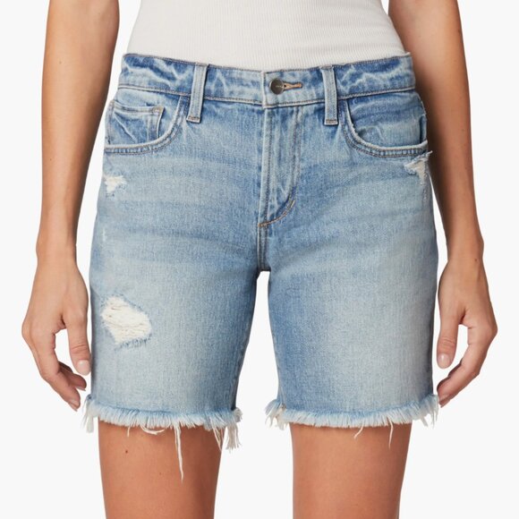 Joe's Jeans Pants - Joe's Jeans Lara Ripped Cut Off Bermuda Denim Jean Shorts in Indiana